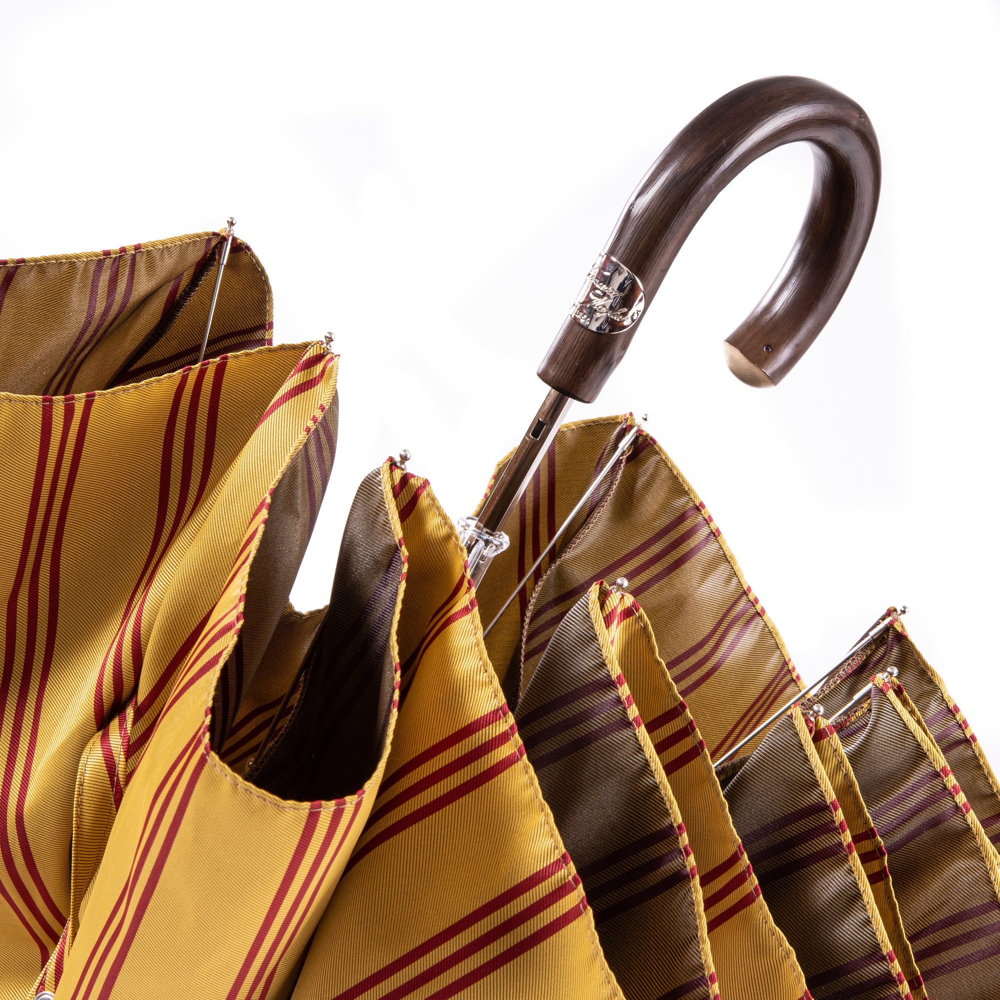 Folding Umbrella with Dark Polished Chestnut Handle