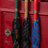 Ostrich Leather Handle Solid Stick Umbrella