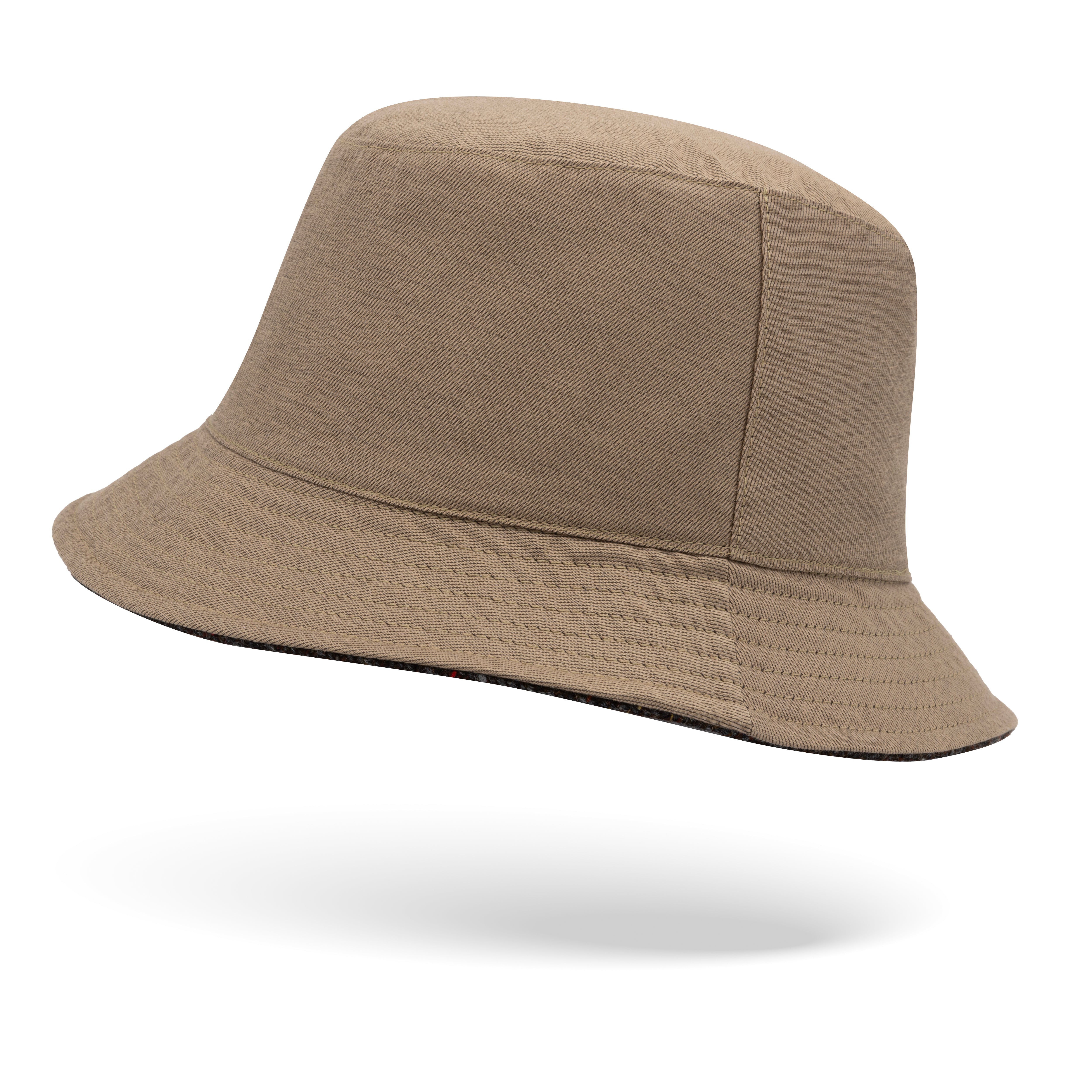 Beige Reversible Bucket Hat