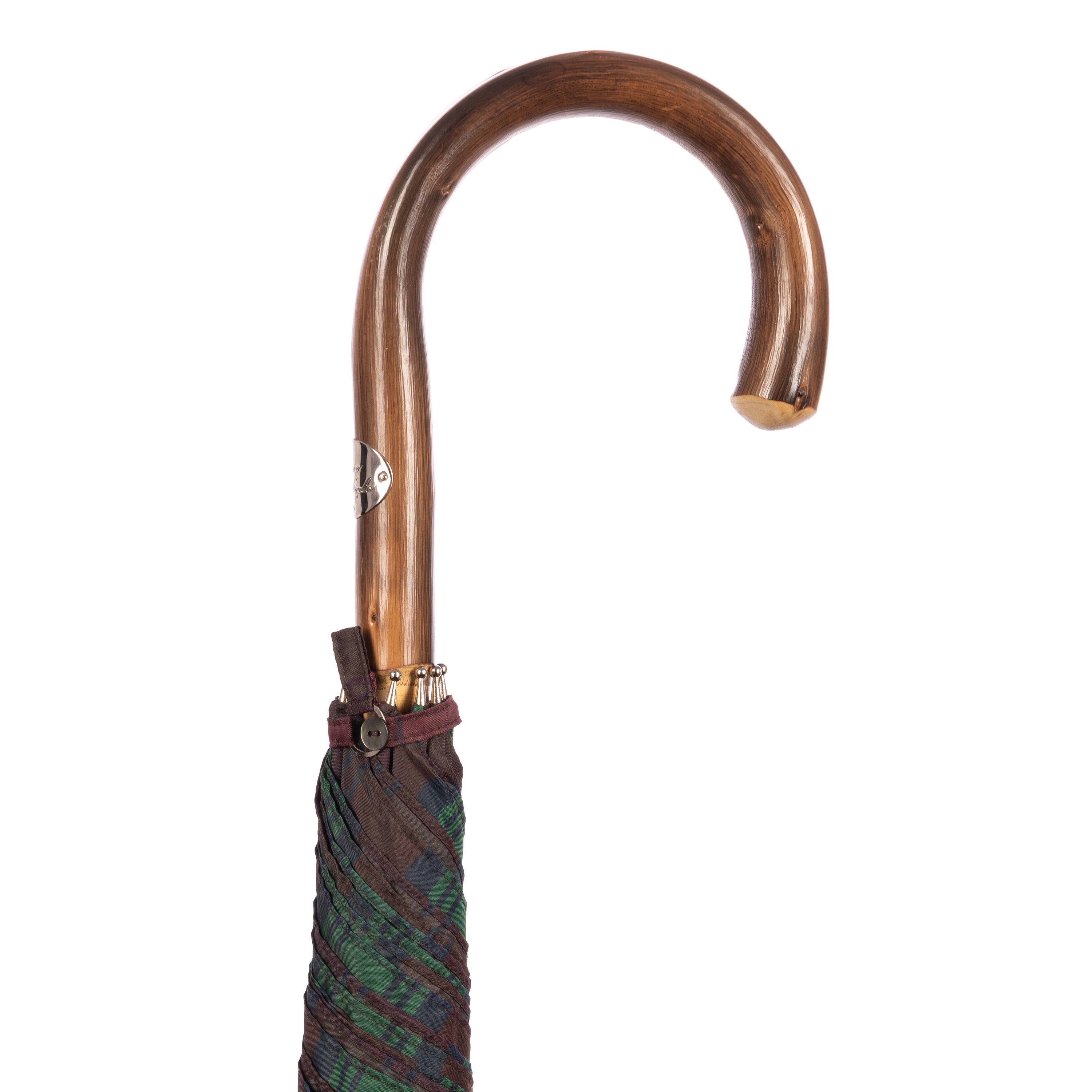 Tartan Polished Chestnut Solid Stick Umbrella