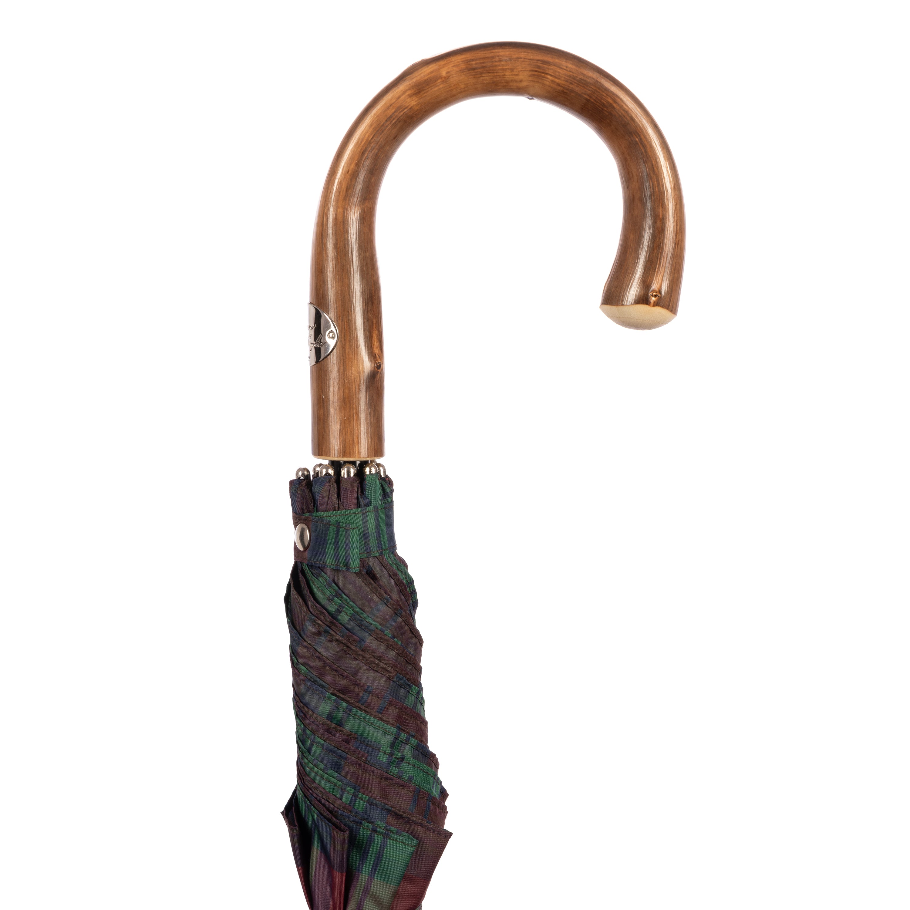 Tartan Polished Chestnut Storm Umbrella