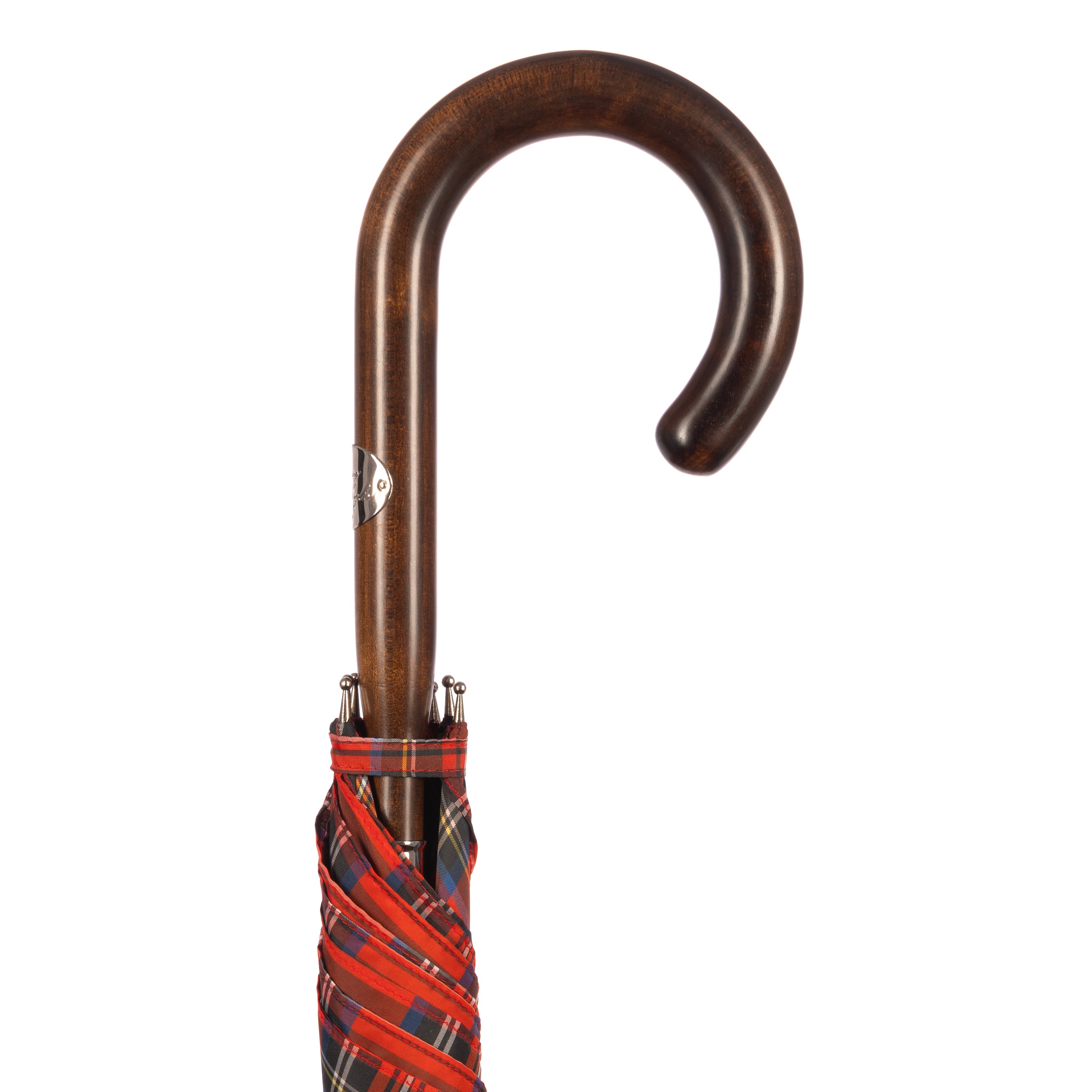 Tartan Flamed Maple Solid Stick Umbrella