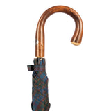 Tartan Polished Chestnut Storm Umbrella