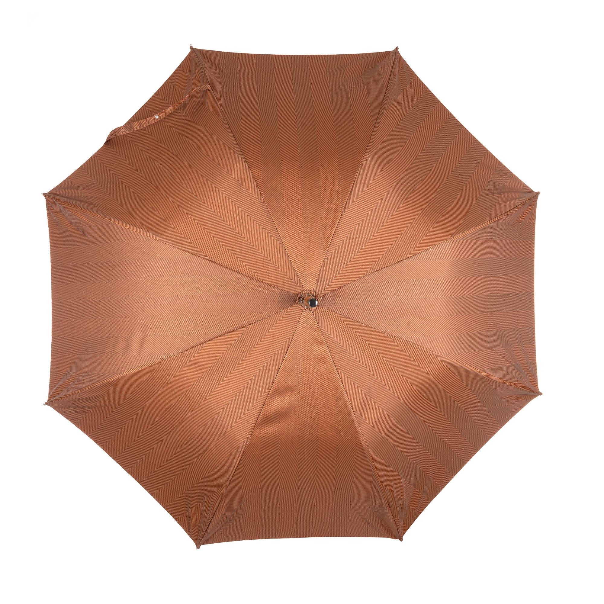 Umbrella with Leather Handle Stitched Mocassino