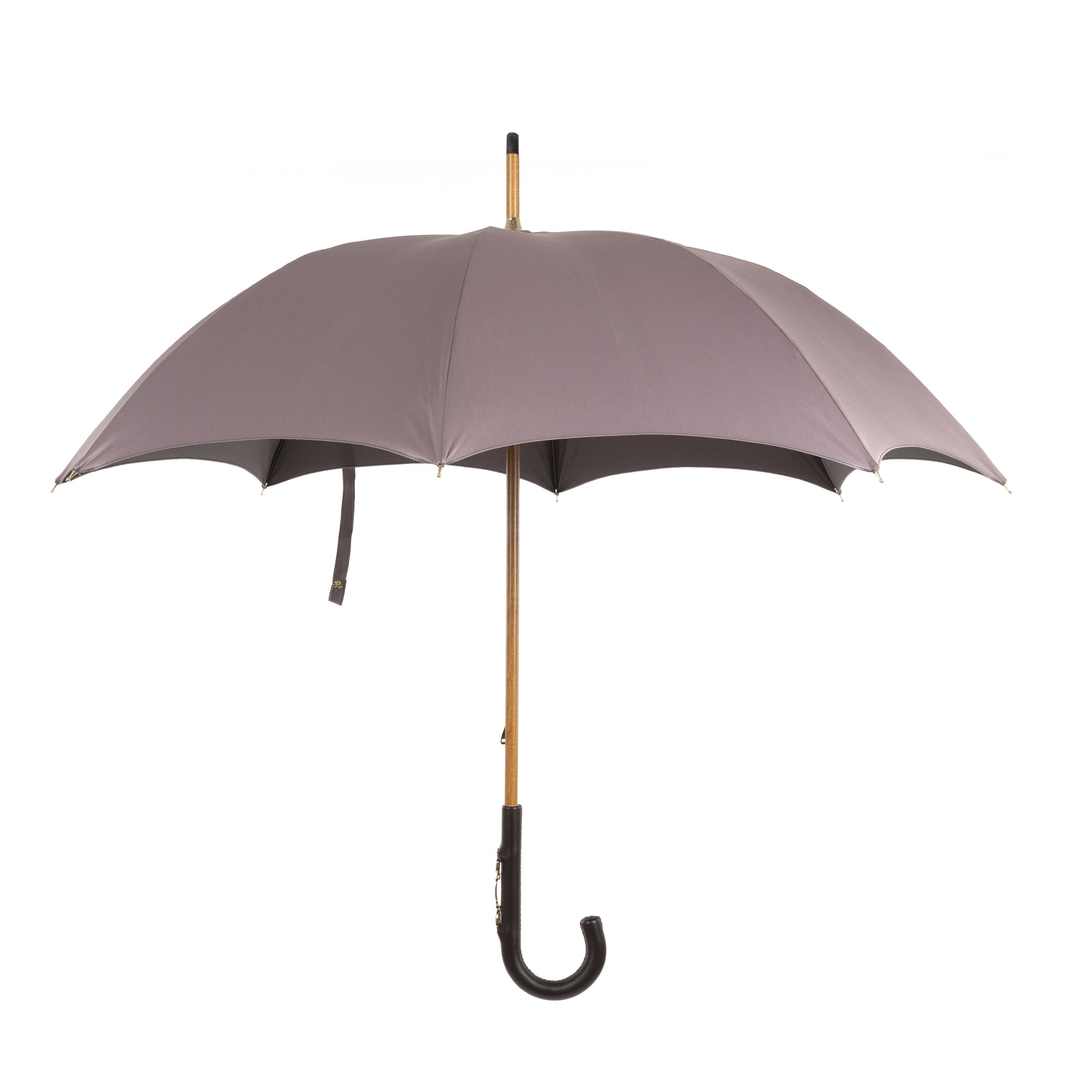 Umbrella with Calf Leather Handle and Golden Details