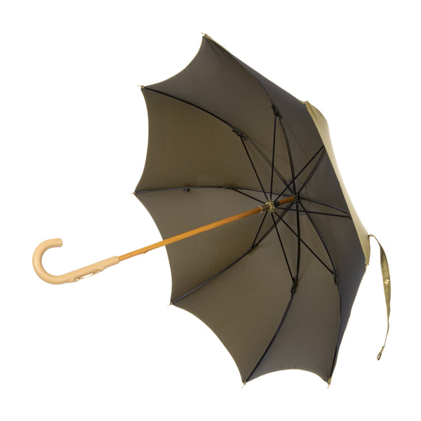 Umbrella with Calf Leather Handle and Golden Details