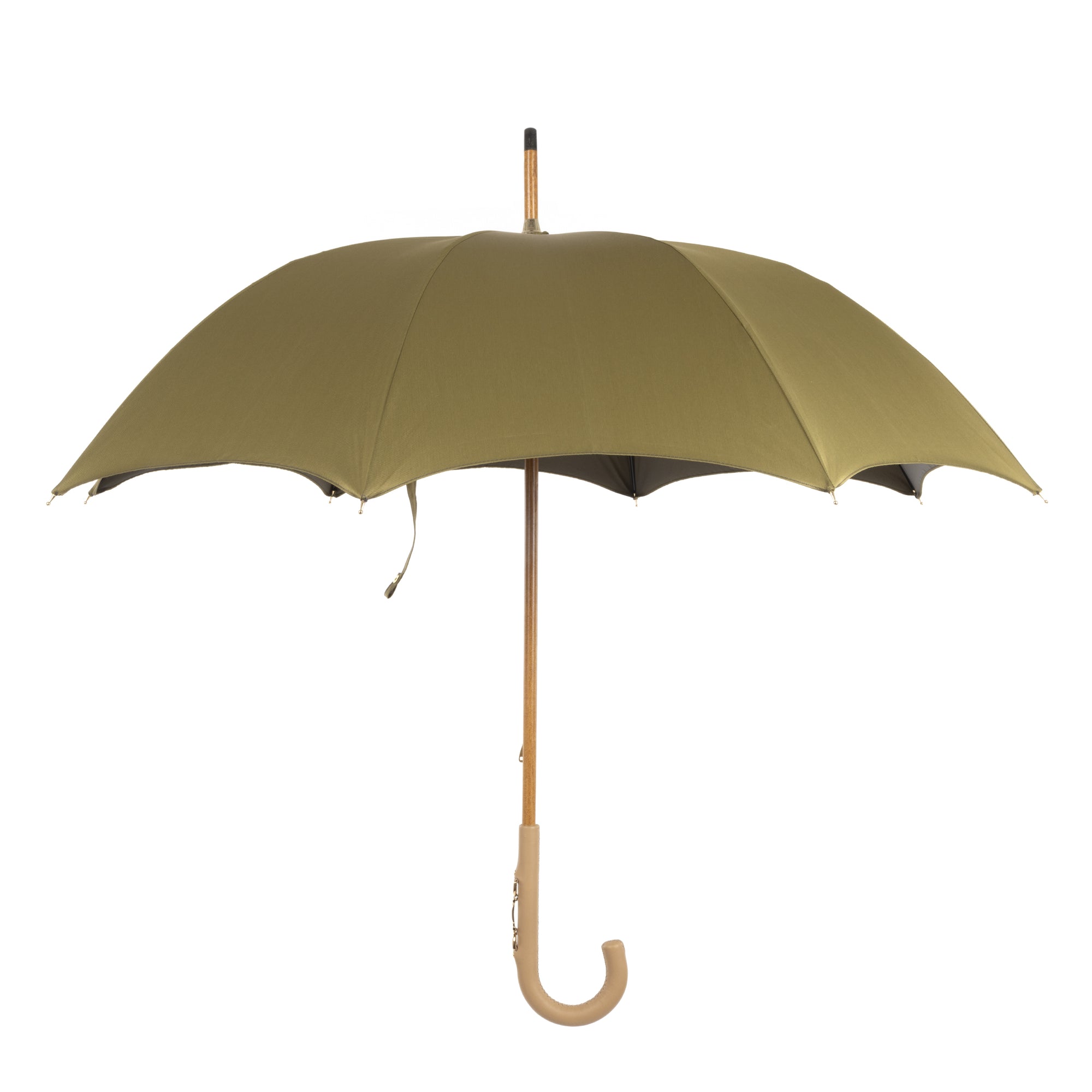 Umbrella with Calf Leather Handle and Golden Details