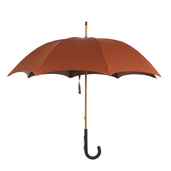 Umbrella with Calf Leather Handle and Golden Details