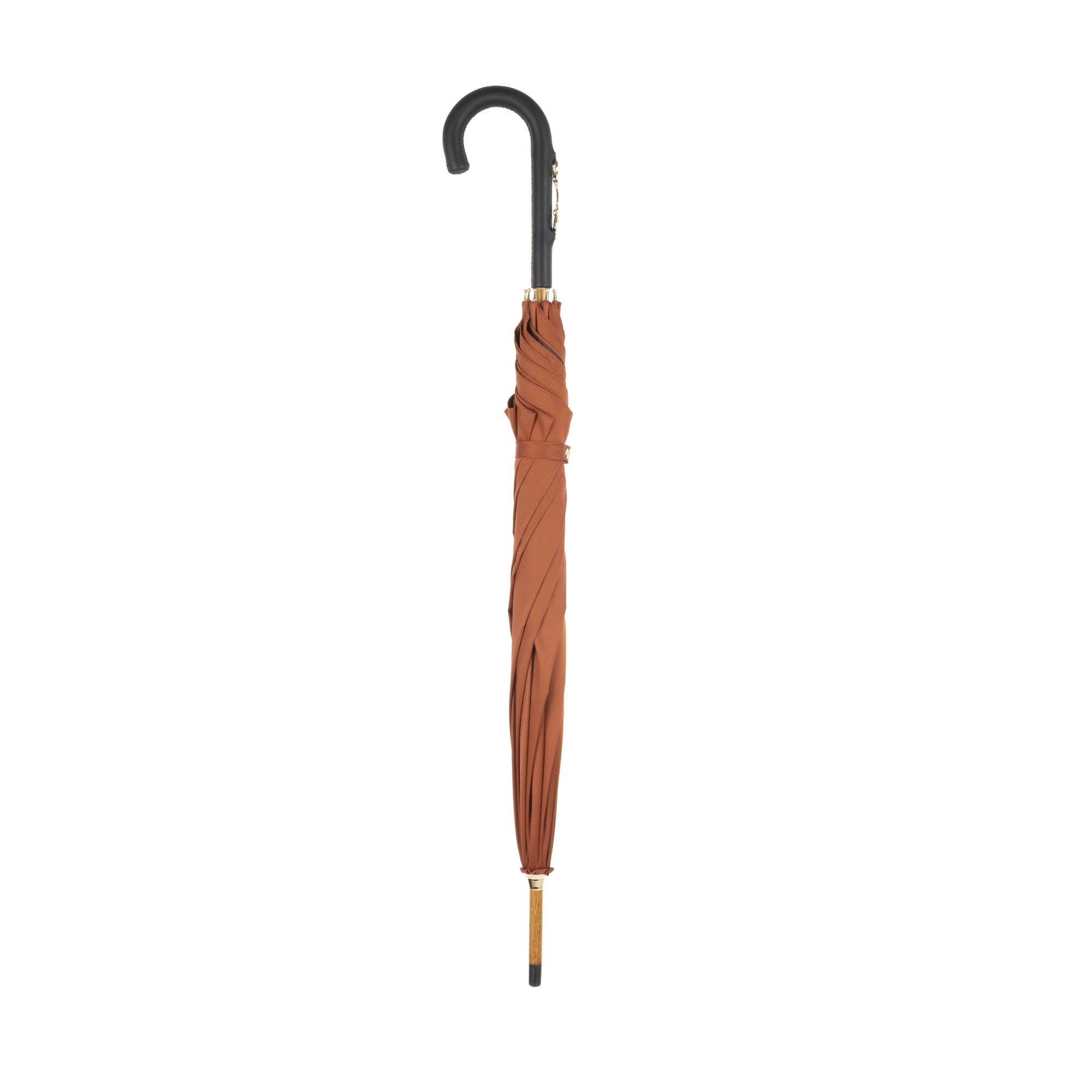 Umbrella with Calf Leather Handle and Golden Details