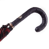 Ostrich Leather Handle Solid Stick Umbrella